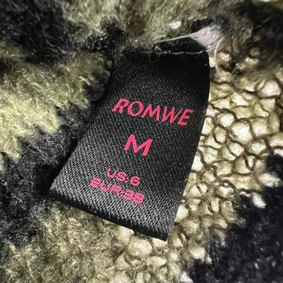 Y2K Grunge Distressed Cropped Sweater Green Black Striped Bell Sleeve Romwe M - Picture 6 of 9